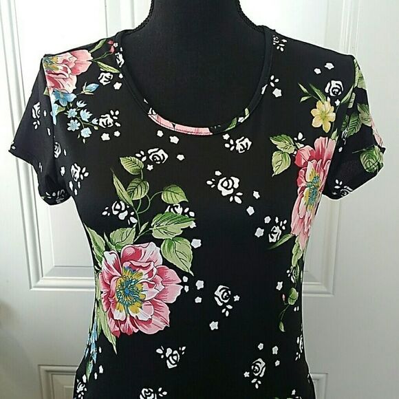 (3/$20) Paolino black printed dress with pockets - Picture 2 of 8